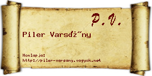 Piler Varsány névjegykártya
